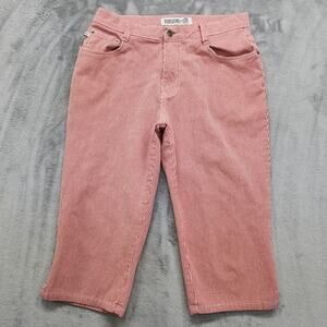 Vintage Zana Di Jeans Womens 11 Juniors Red Gingham Capri Peddle Pusher Stretch